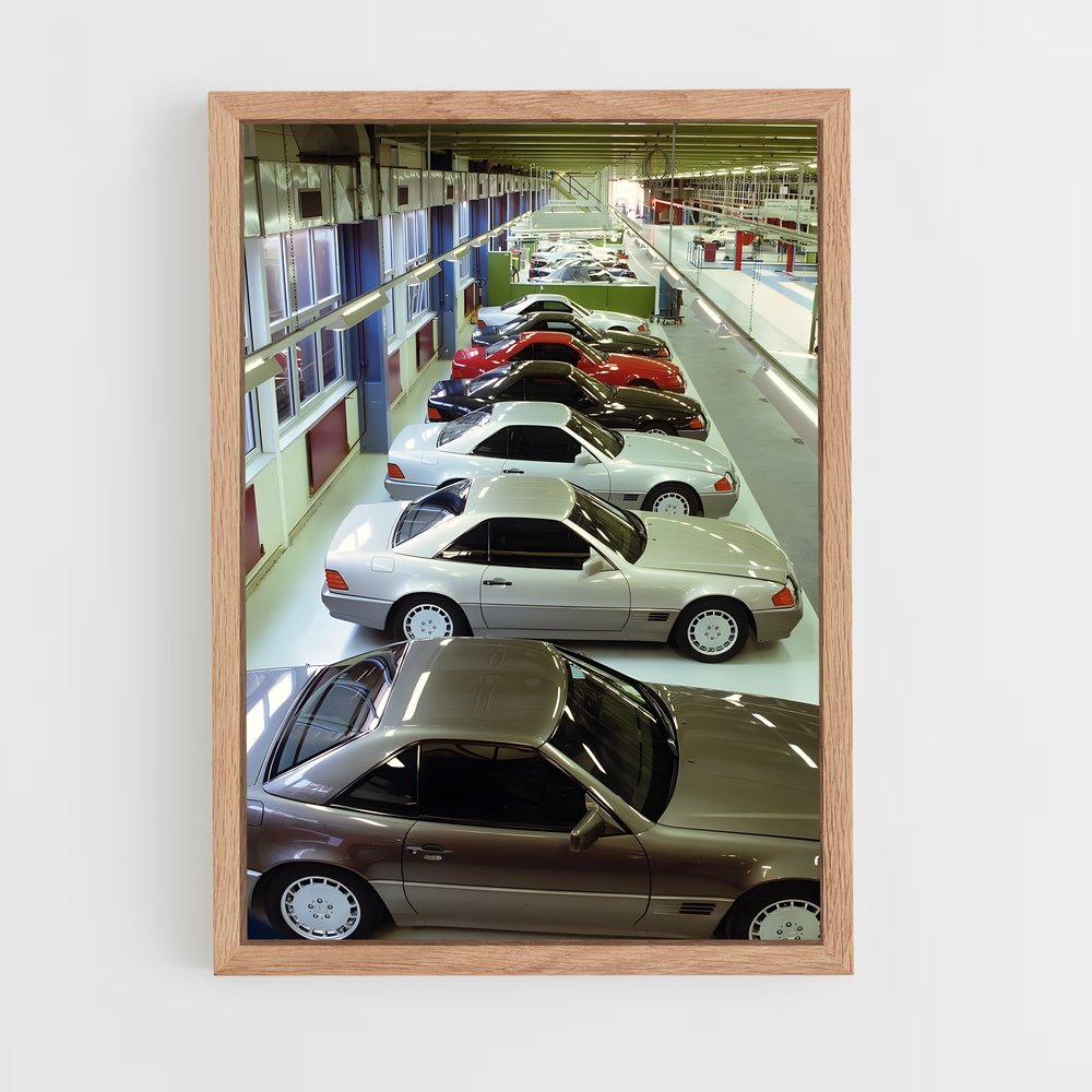 Poster R129 en Garage – affiche Mercedes (vue 4)